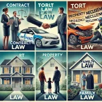 What are the four most common types of civil law?