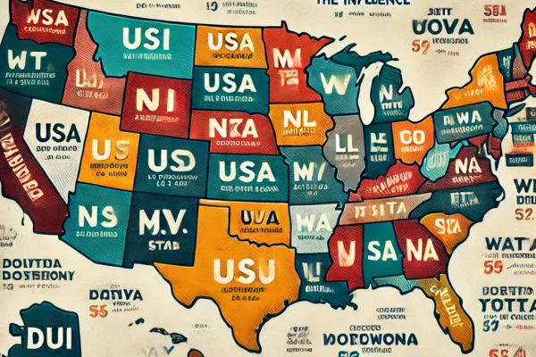 DUI laws by state in the United States.