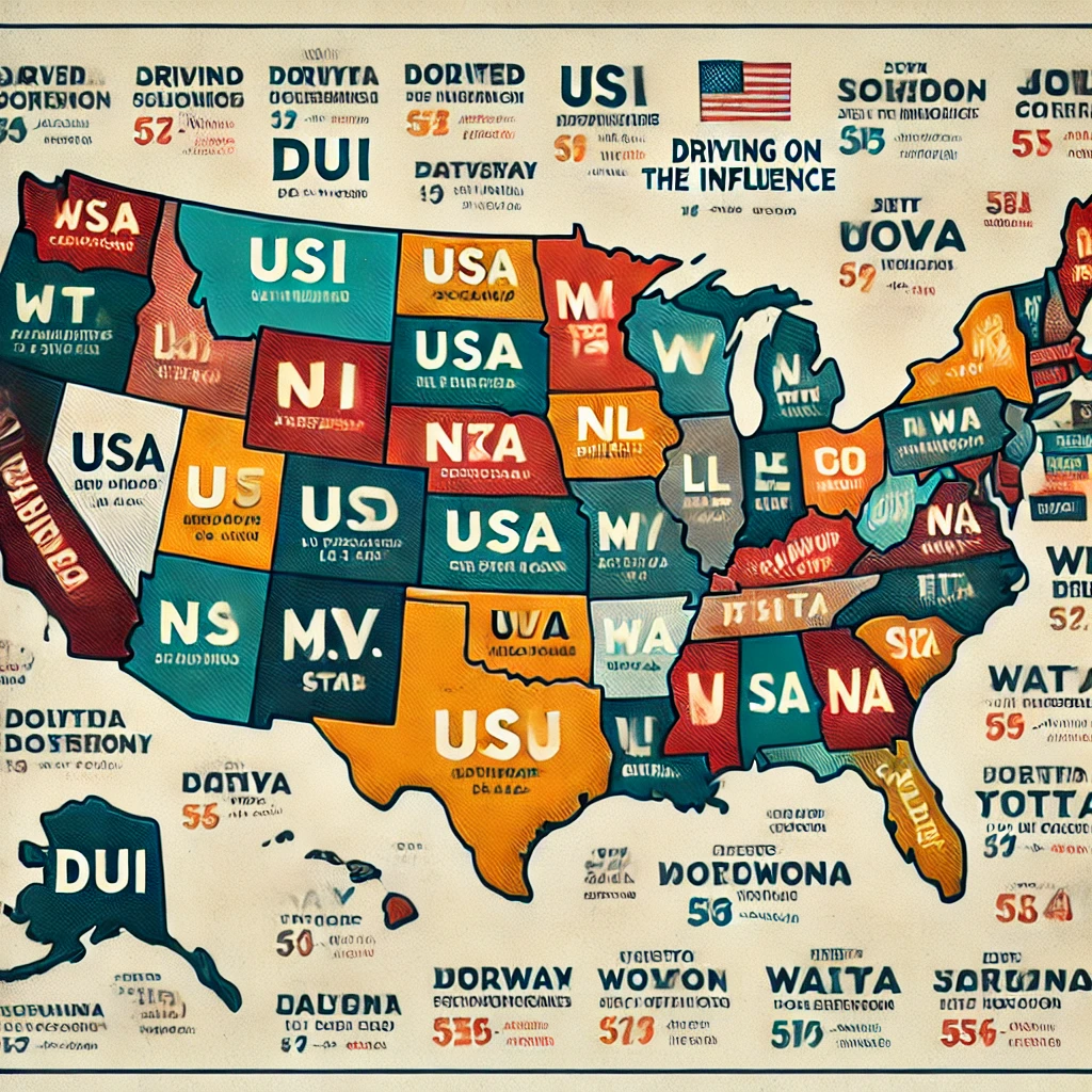 DUI laws by state in the United States.