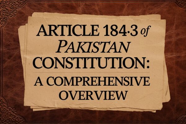 Composition 184( 3) of Pakistan Constitution A Comprehensive